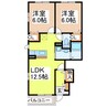 ドルチェヴィータ壱号館 2LDKの間取り