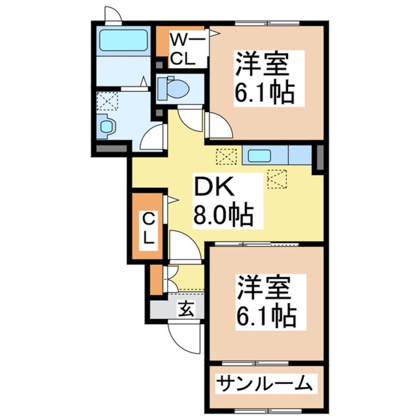 間取図 ドルチェヴィータ弐号館