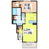 ALBA-CASAⅢ 1LDKの間取り