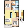 Villaハル 2LDKの間取り