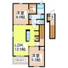 フリーダムⅠ 2LDKの間取り
