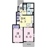 サンシャイン桜Ⅱ 2DKの間取り