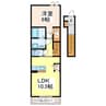 Ｐｉａｇｅｔ萩原 1LDKの間取り
