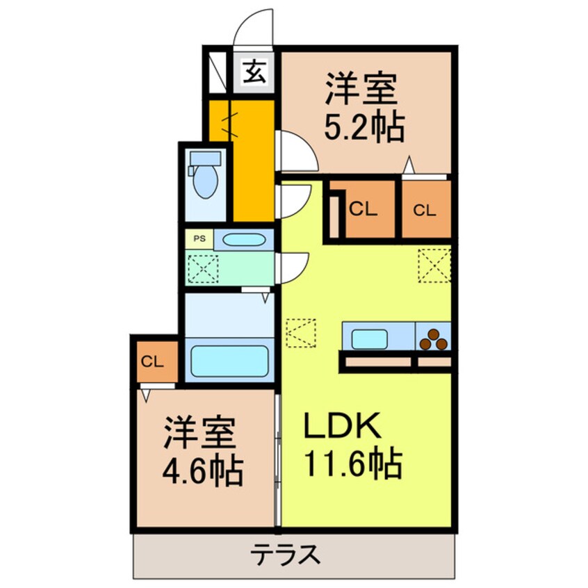 間取図 D-roomハピネスＡ棟