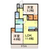 D-roomハピネスＡ棟 2LDKの間取り