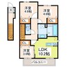 D-roomハピネスＡ棟 3LDKの間取り