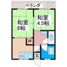 北岡アパート 2DKの間取り