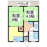 北岡アパート 2DKの間取り