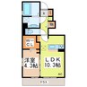 クレスト新地 1LDKの間取り