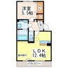 レーヴ新地 1LDKの間取り