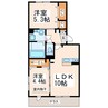 サニーフラット新八代 2LDKの間取り
