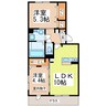サニーフラット新八代 2LDKの間取り