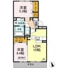 サニーフラット新八代 2LDKの間取り