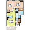 ル・ソレイユⅡ 2LDKの間取り