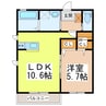 パルクハイムJ 1LDKの間取り