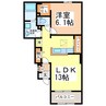 ブルゴーニュB 1LDKの間取り