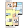 エスト出町 2LDKの間取り