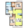 エスト出町 2LDKの間取り