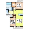 エスト出町 2LDKの間取り