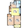 サンミッシェル　B 2DKの間取り