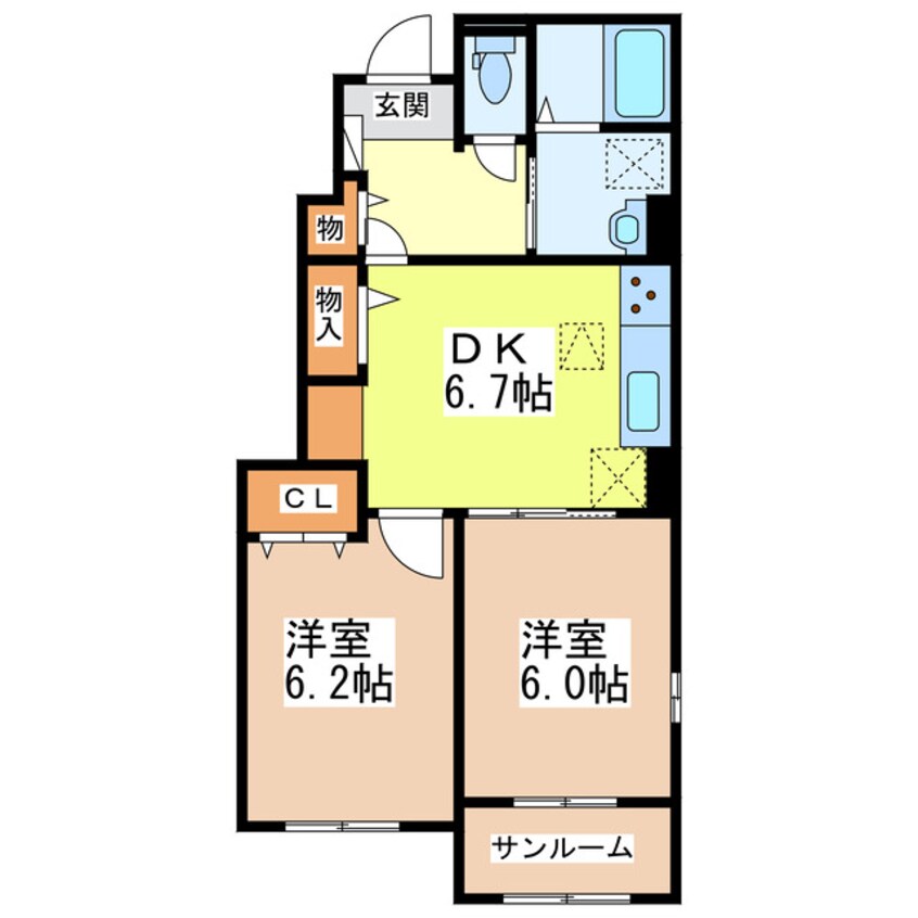 間取図 サンミッシェル　B