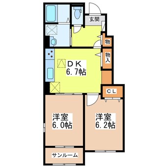 間取図 サンミッシェル　B