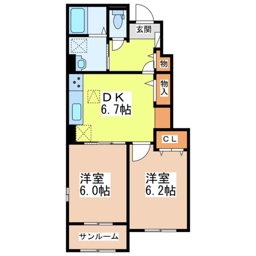 間取図 サンミッシェル　B