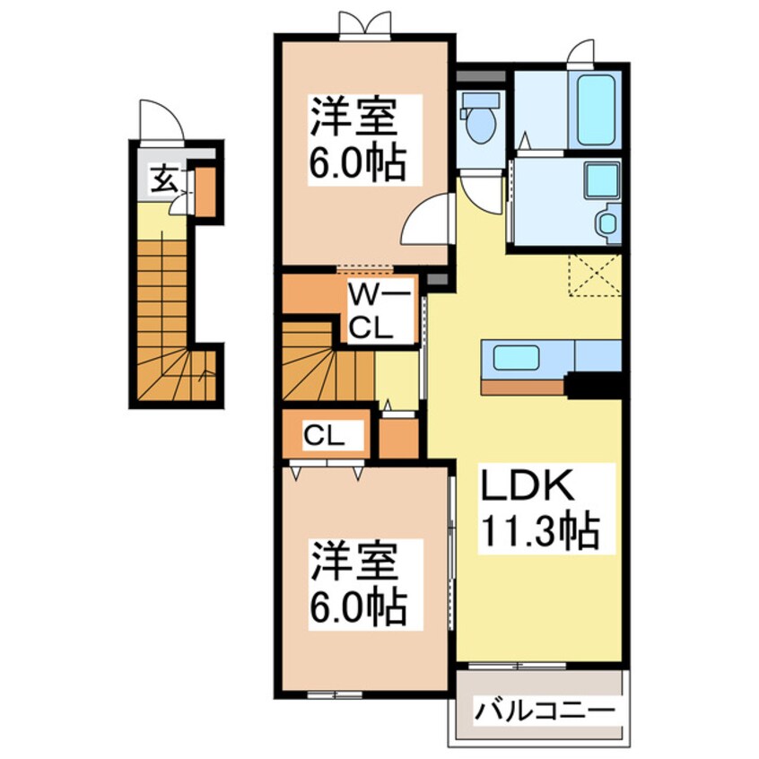 間取図 サンミッシェル　B