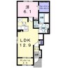 ハイマート　鏡 1LDKの間取り