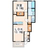 レトア　シャルールⅡ 1LDKの間取り