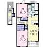 アルモニー八代Ⅱ 2LDKの間取り