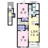 アルモニー八代Ⅱ 2LDKの間取り