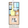 モアボヌール 1Kの間取り