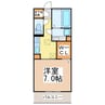 モアボヌール 1Kの間取り