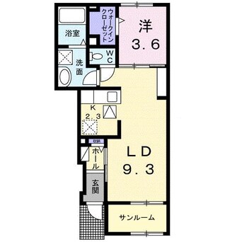 間取図 イースト　ワン　ピース
