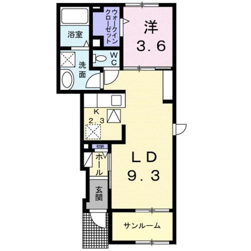 間取図 イースト　ワン　ピース