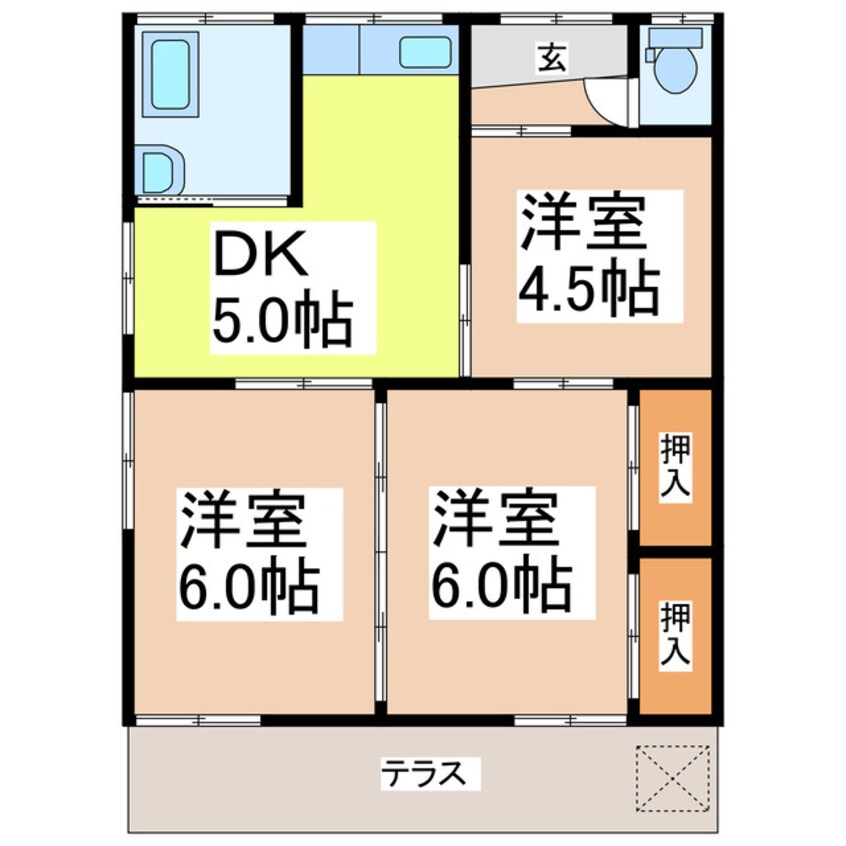 間取図 尺抜棟割3