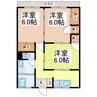ヒマワリマンション2 3Kの間取り