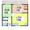 古城町アパート 2LDKの間取り