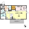 プレミスト新八代 1LDKの間取り