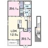グランシエルⅠ 2LDKの間取り