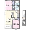 グランシエルⅠ 2LDKの間取り