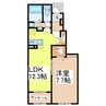 グランシエルⅡ 1LDKの間取り