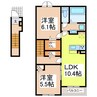 グランシエルⅡ 2LDKの間取り