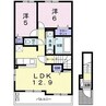 グランディール願成寺B 2LDKの間取り