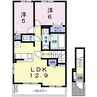 グランディール願成寺B 2LDKの間取り
