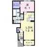 フラワーコート　B 1LDKの間取り
