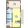サンセット横手本町 1LDKの間取り