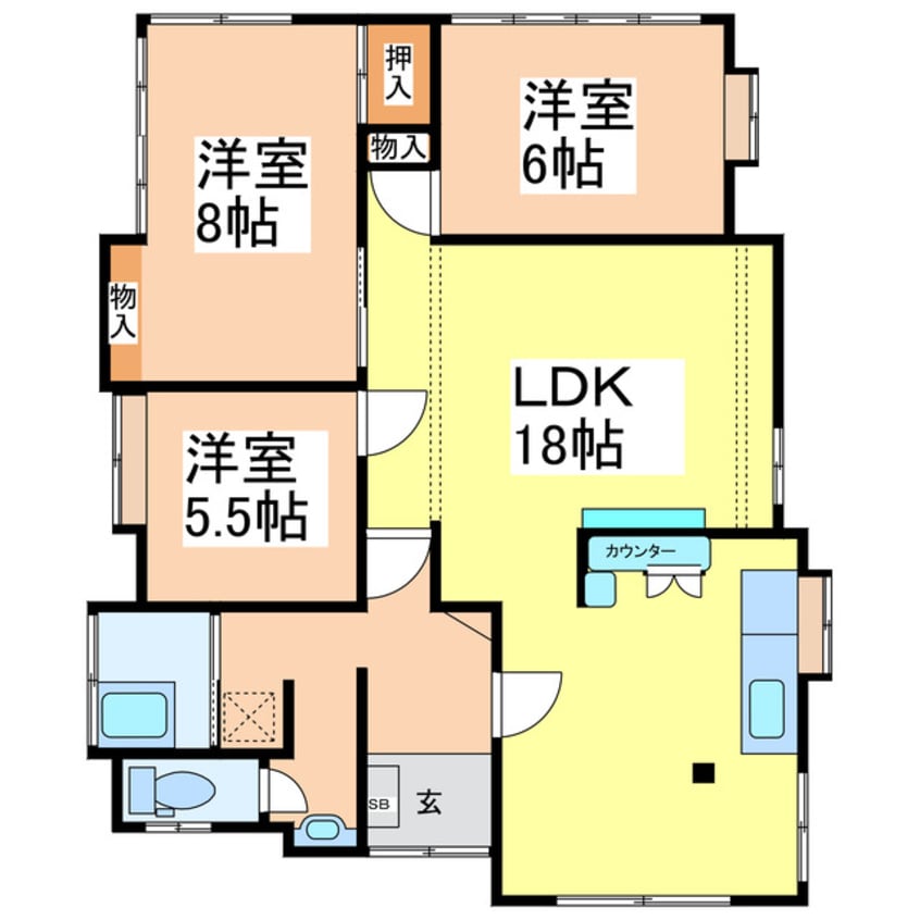 間取図 萩原町貸家