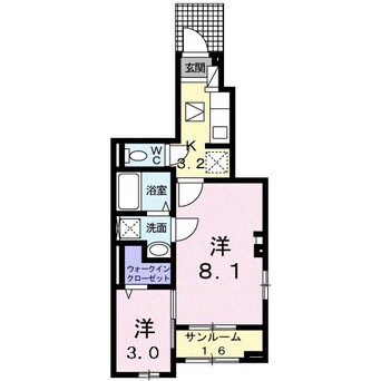 間取図 アイ・ヴィレッジ古閑中町A